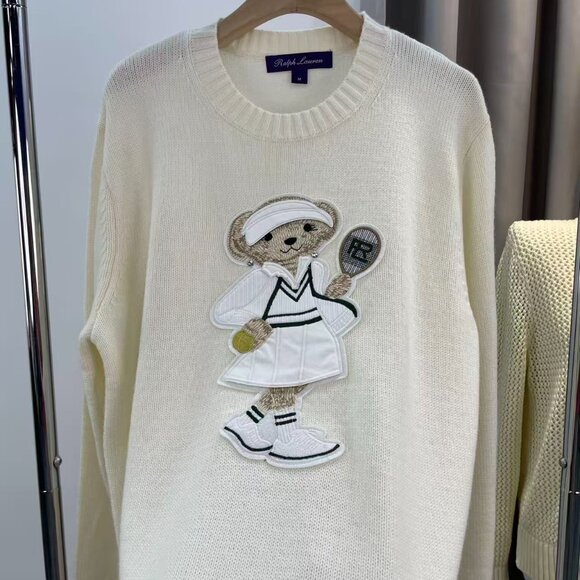 Polo Ralph Lauren White tennis bear sweater for women - Picture 3 of 9